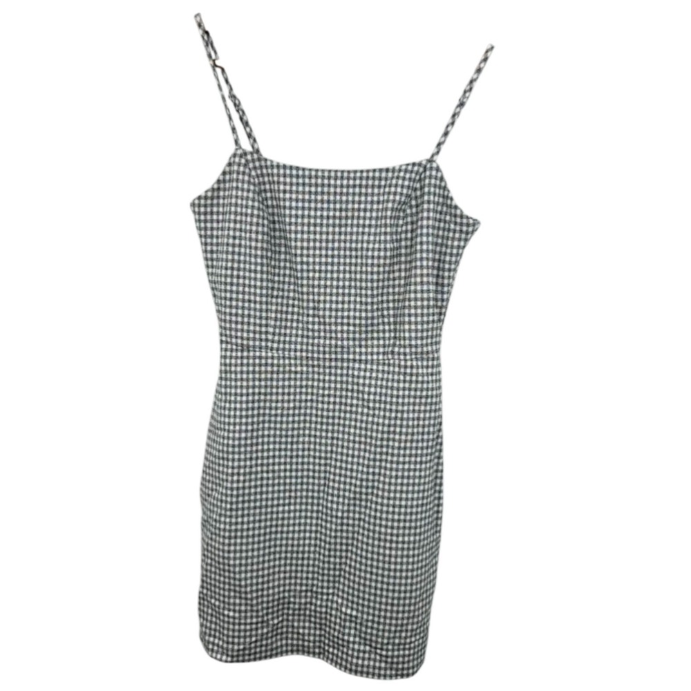 Wilfred Aritzia Size 2 Gingham Mini Dress Black White Checkered Spaghetti Strap